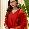 Dhiyona VV Sukoon Rust Embroidred Kurta Sets with Sequins Work Women Suits