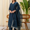Dhiyona VV Sukoon Teal Embroidred Kurta Sets with Sequins Work Women Suits