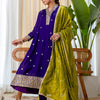 Dhiyona VV Purple Special Designer Kurta Pant Set with Elegant Dupatta