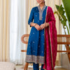 Dhiyona VV  Teal Special Designer Kurta Pant Set with Elegant Dupatta