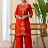 Dhiyona VV Utsaah Rust Embroidred Kurta Sets with Sequins Work Women Suits