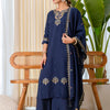 Dhiyona VV  Teal-blue Exclusive Embroidered Kurta Plazo Set for Women