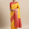 Women's Silk Blend Yellow Woven Design Designer Saree With Blouse Piece