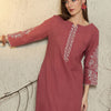 Dhiyona IE Women Ethnic Motifs Embroidered Thread Work Pure Cotton Kurta with Trousers