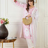 Indyancart IE Women Striped Regular Straight Kurta With Trousers & Dupatta