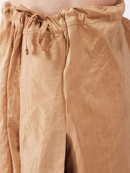 Men's Pink Silk Blend Straight Kurta and Dhoti Set