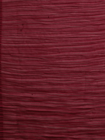 Women's Georgette Wine Solid Celebrity Saree With Blouse Piece