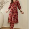 Dhiyona IE Women Floral Printed Pleated Pure Cotton Kurta with Trousers