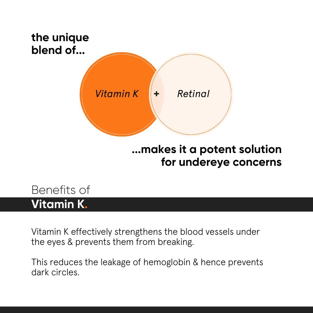 Minimalist Vitamin K + Retinal 1% eye cream in a sleek tube, designed for under-eye hydration and brightening.