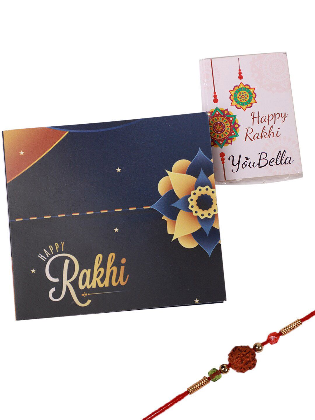 Anouk Butterfly Beaded Rakhi Greeting Card & Roli Chawal Card