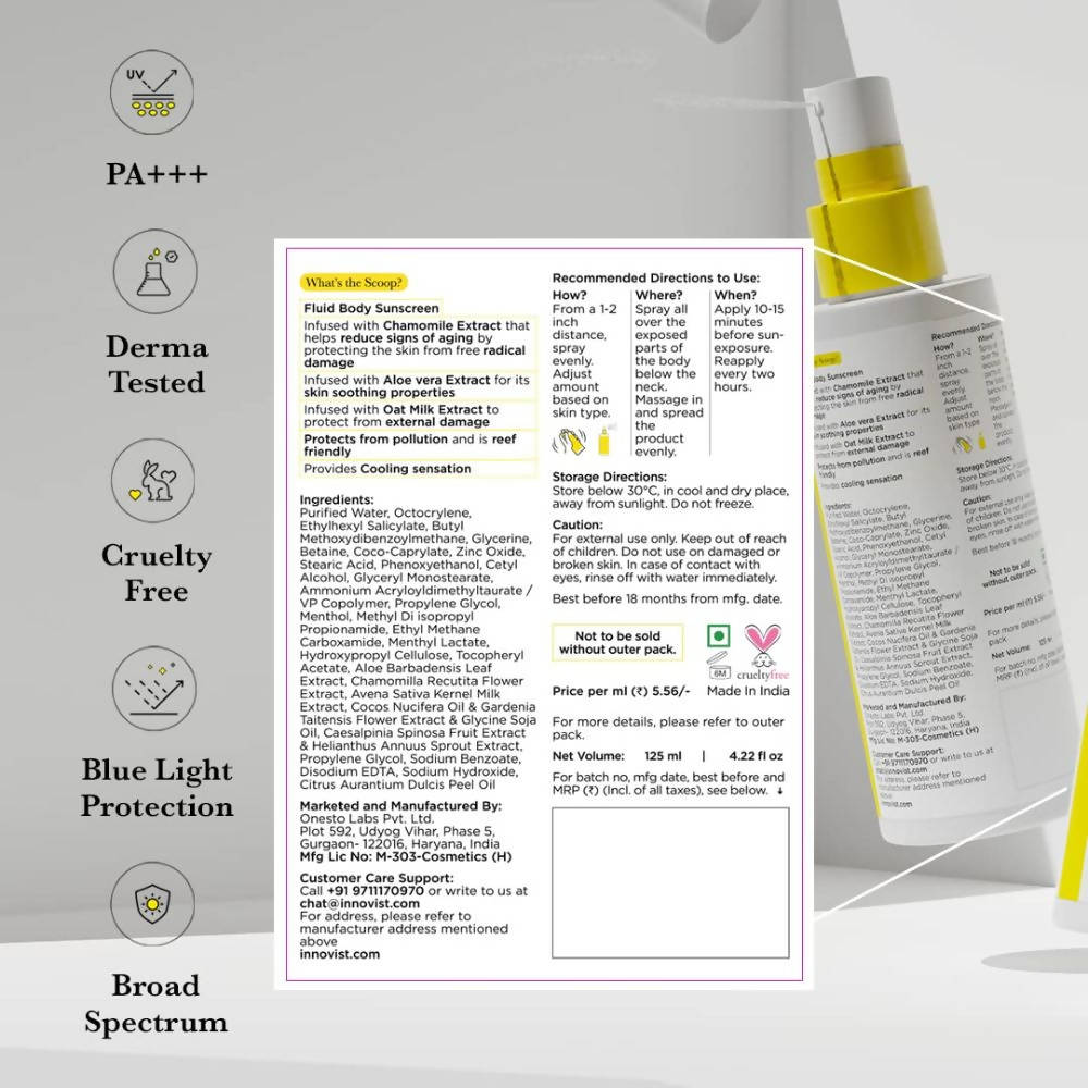 Sun Scoop Fluid Body Sunscreen SPF 60 - Indyancart
