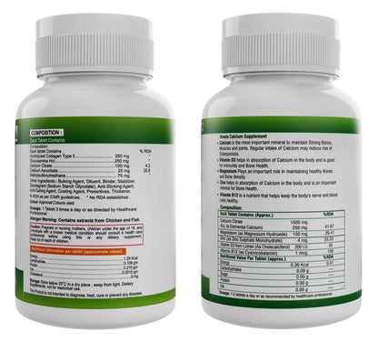 Nveda Joint Support Tablets and Calcium, Magnesium, Zinc, Vit D & B12 Tablets Combo - Indyancart