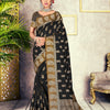 Dhiyona GR Women's GJ Black Diamond Jade Black Zari Woven Design Cotton Blend Saree