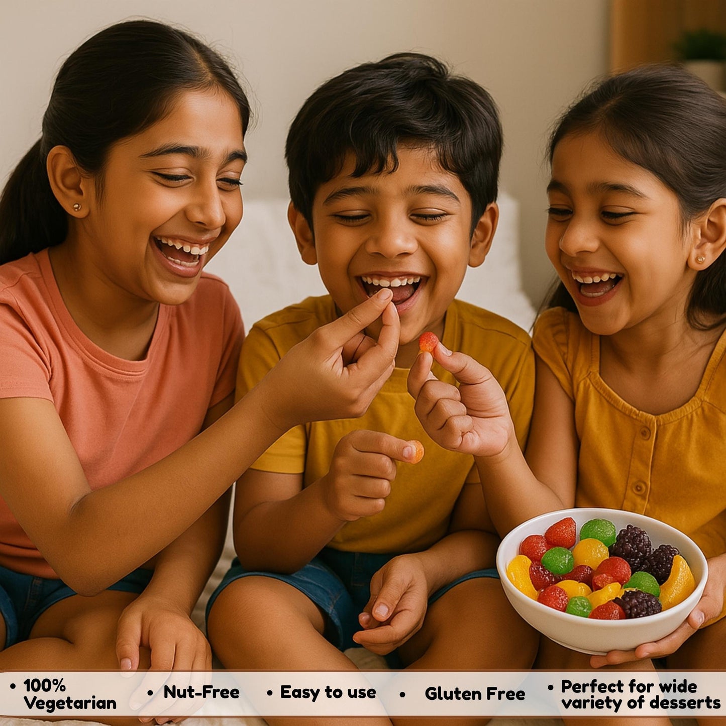 Confect Tropical Vibes Gummies | Pack of Pineapple, Mango, Kiwi, Peach, Lemon, Cherry Gummies |