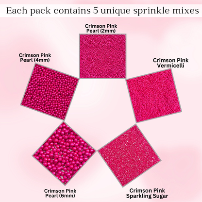 Confect Sprinkles for Cakes & Cupcakes Decoration | USP-6(Crimson Pink)