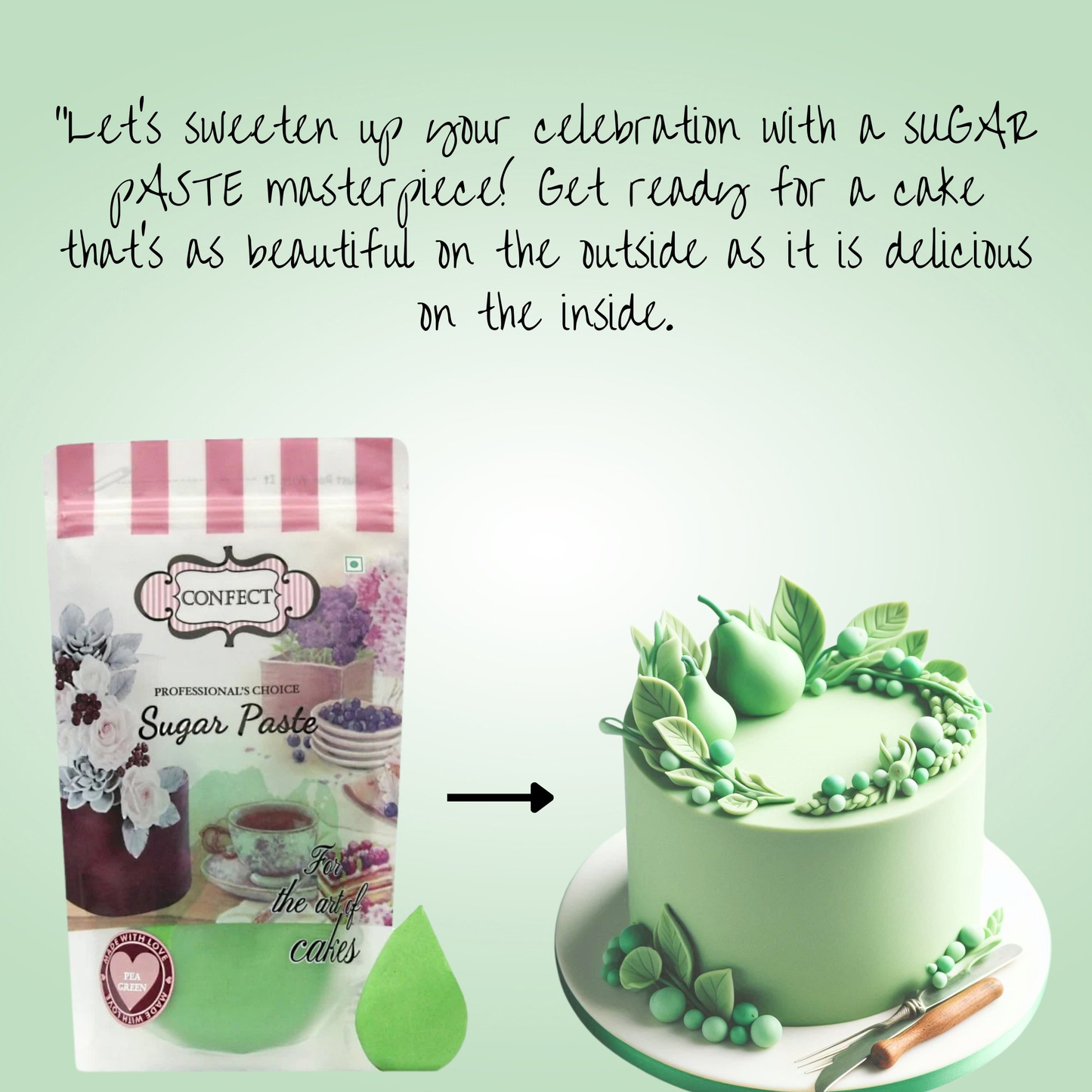 Confect Pea Green Fondant | Edible Sugarpaste