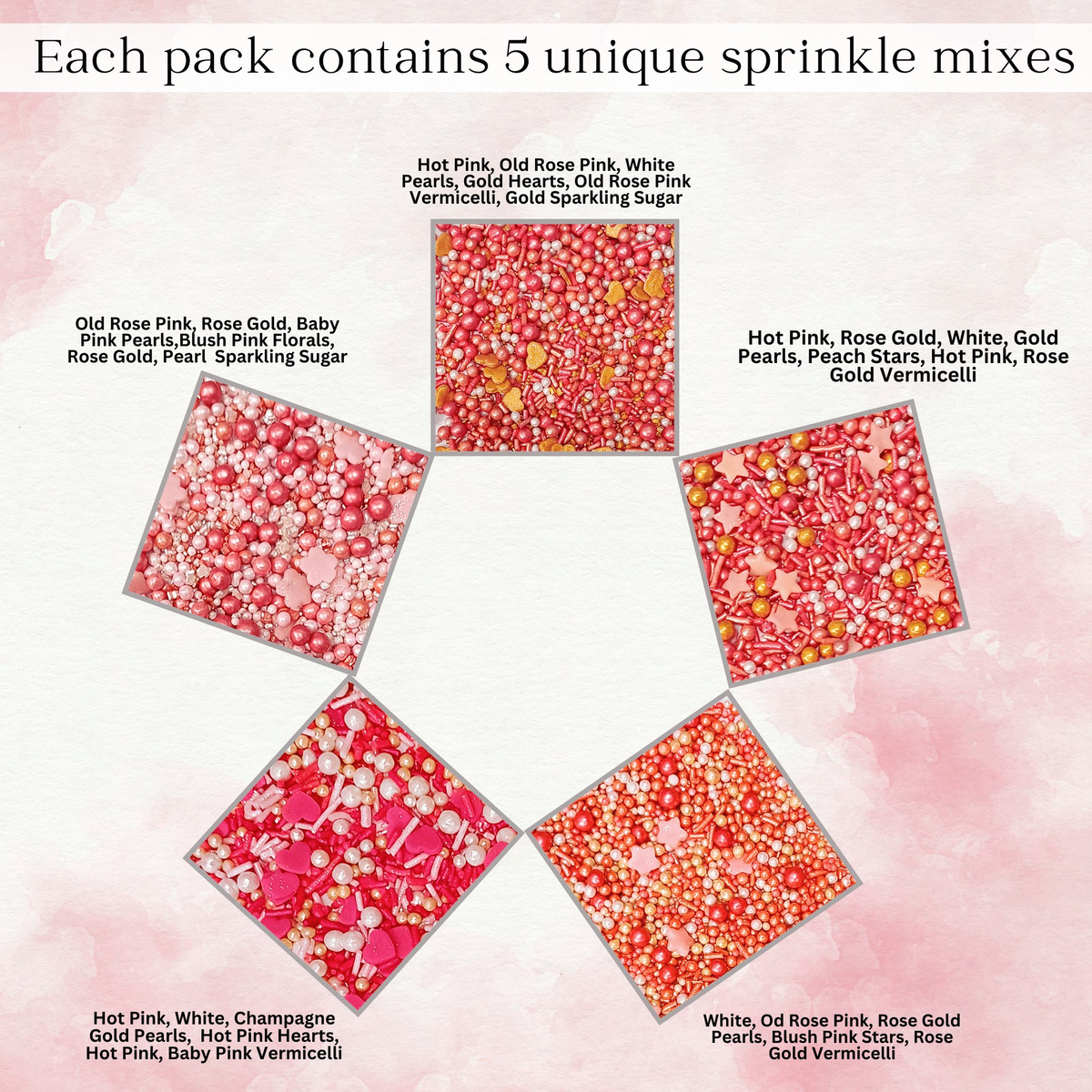 Confect Valentine Sprinkles | 13 Edible Decoration for Baking & Dessert