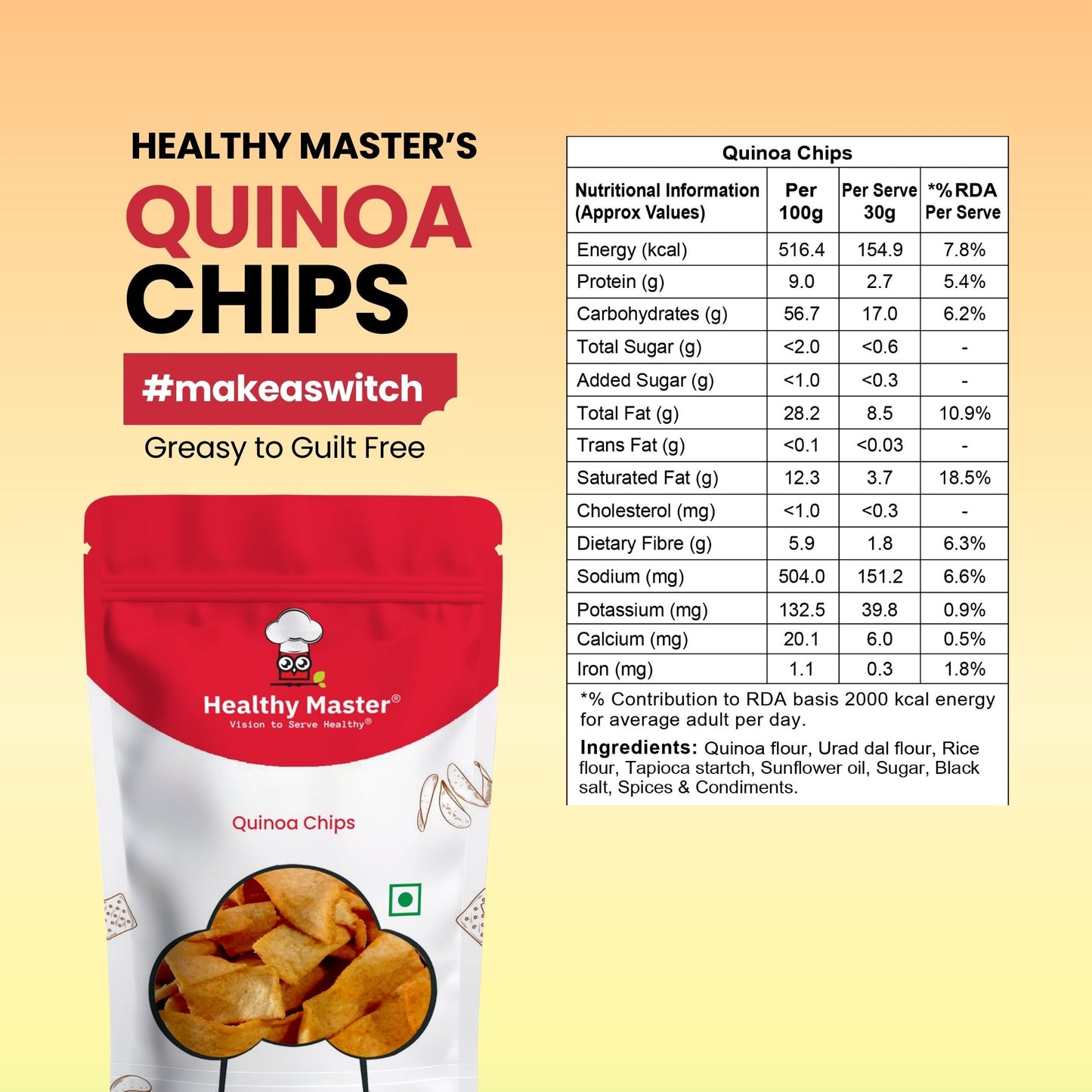 Healthy Master Light & Crispy Quinoa Chips | Millet Chips
