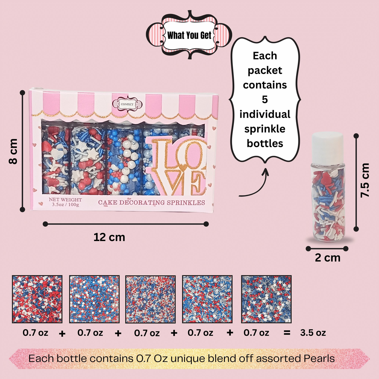 Confect Mix Heart & Star Patriotic Sprinkles