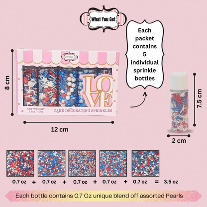 Confect Mix Heart & Star Patriotic Sprinkles