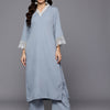 Dhiyona VR Women's Thread Embroidered Organza Detailed Kurta Set