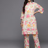 Dhiyona VR Women's Off White Floral Printed Kurta With Bottom