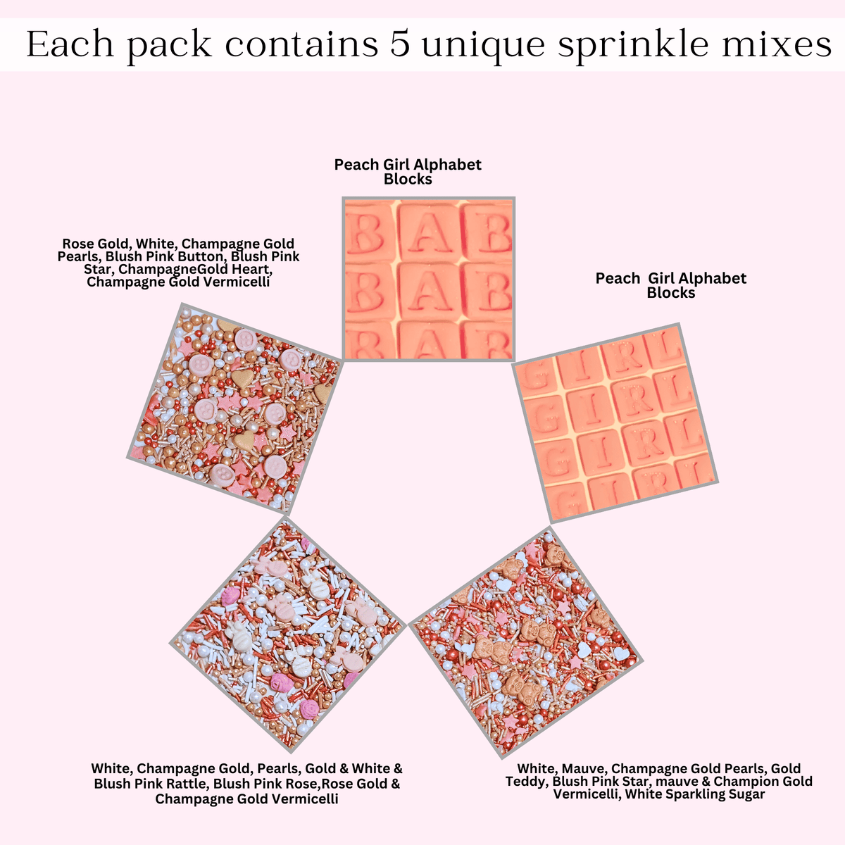 Confect Girls Baby Shower Sprinkles | Edible Sprinkles