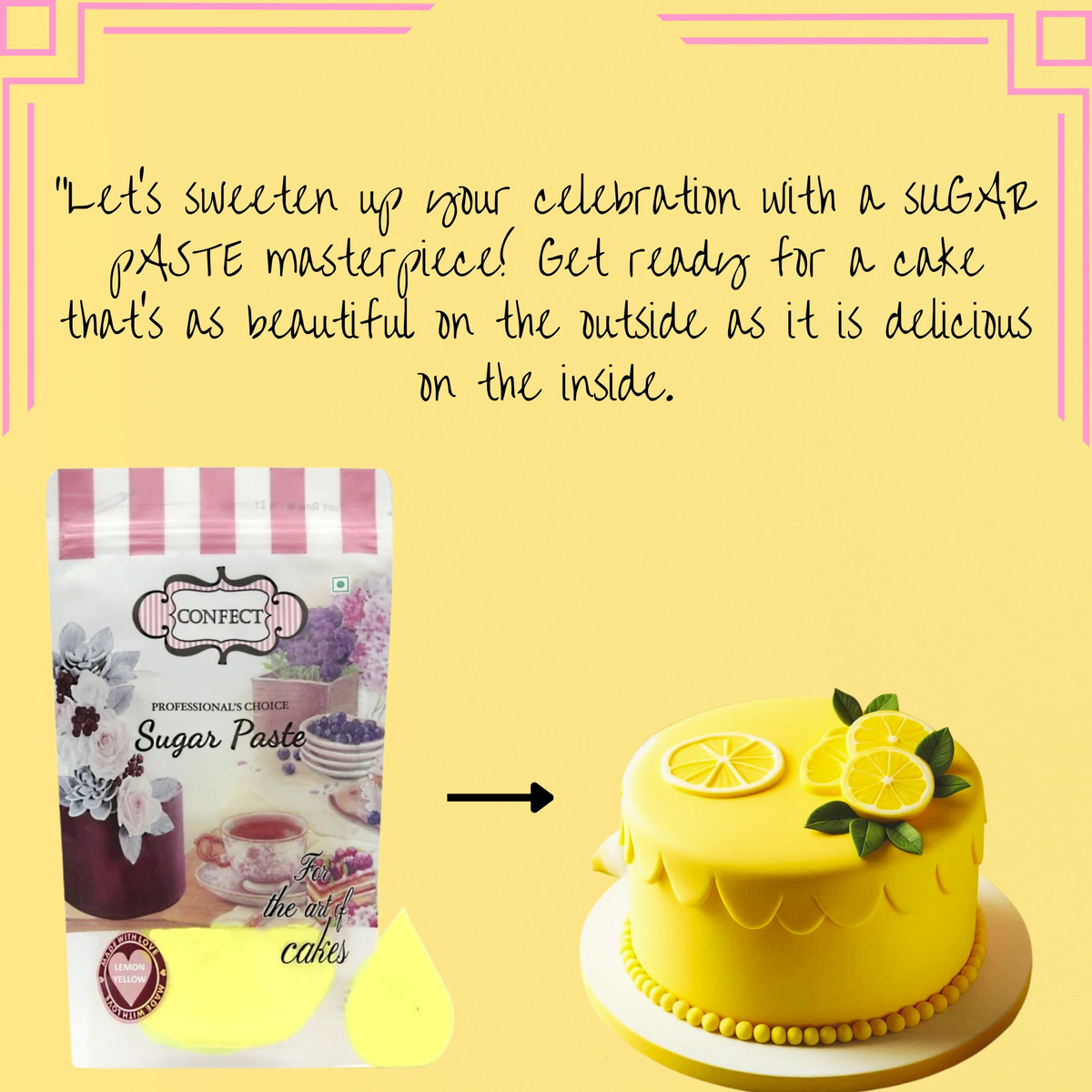 Confect Lemon Yellow Fondant | Edible Sugarpaste