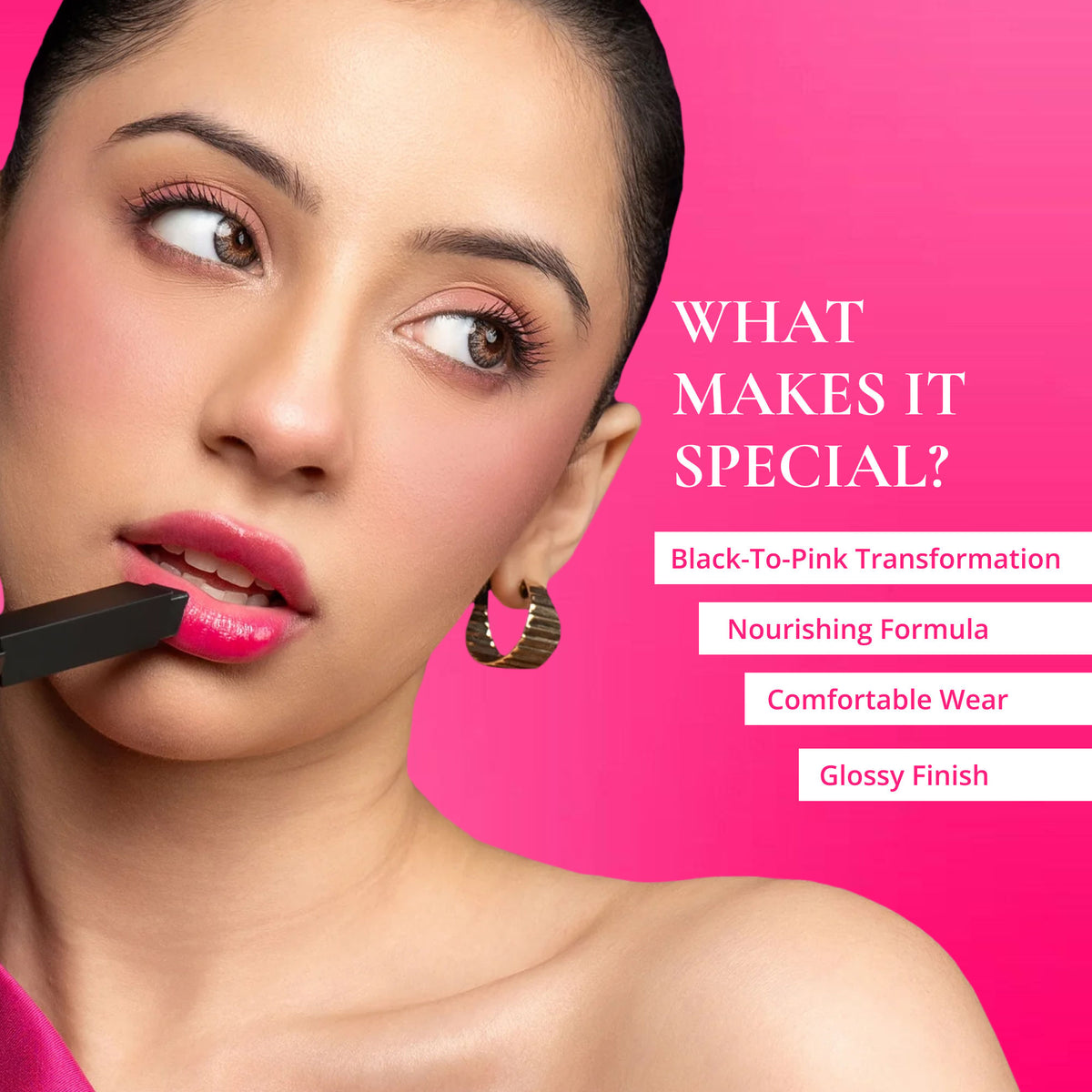 RENEE Madness Ph Lipstick - Black Lipstick With Glossy Pink Payoff - Long Lasting Nourishment