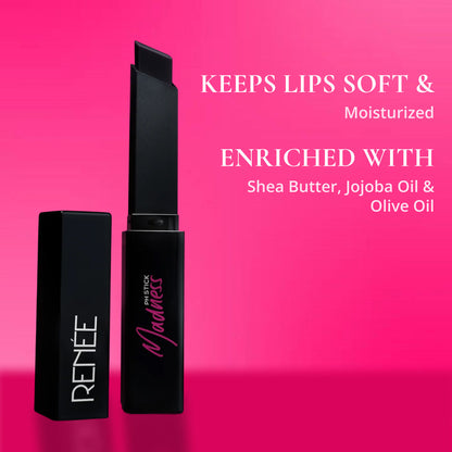 RENEE Madness Ph Lipstick - Black Lipstick With Glossy Pink Payoff - Long Lasting Nourishment