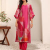 Dhiyona VA Women'sAbstract Printed Notch Neck Chanderi Silk Straight Kurta With Trousers