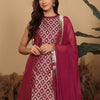Dhiyona VA Women's Brocade Princess cut A Line Halter Neck Kurta with Trouser & Dupatta