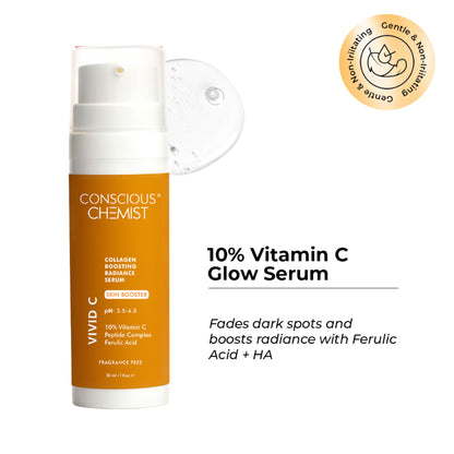 Conscious Chemist 10% Vitamin C Face Serum (Advanced) With Peptiide Complex For Glowing Skin