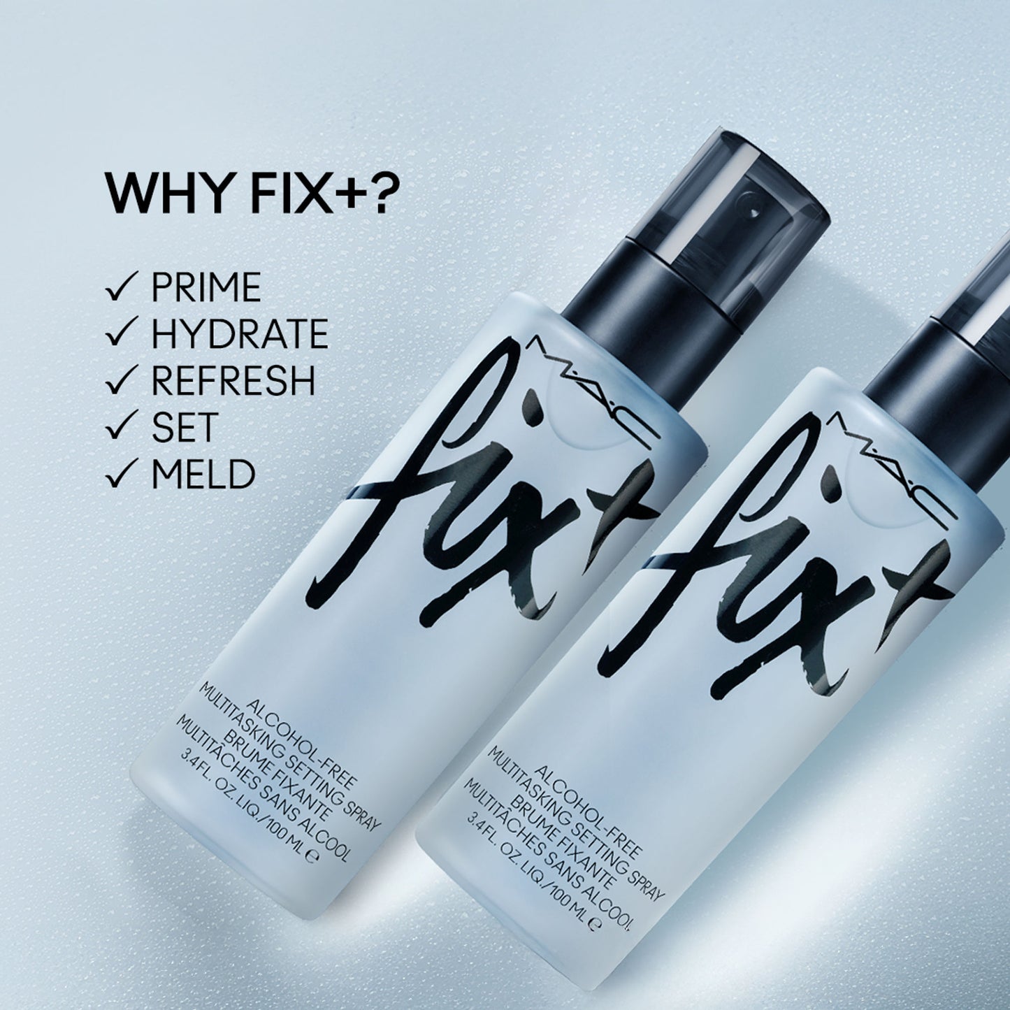 M.A.C Prep + Prime Fix+ (Alcohol Free) Setting Spray - Original (Makeup Fixer) With Green Tea