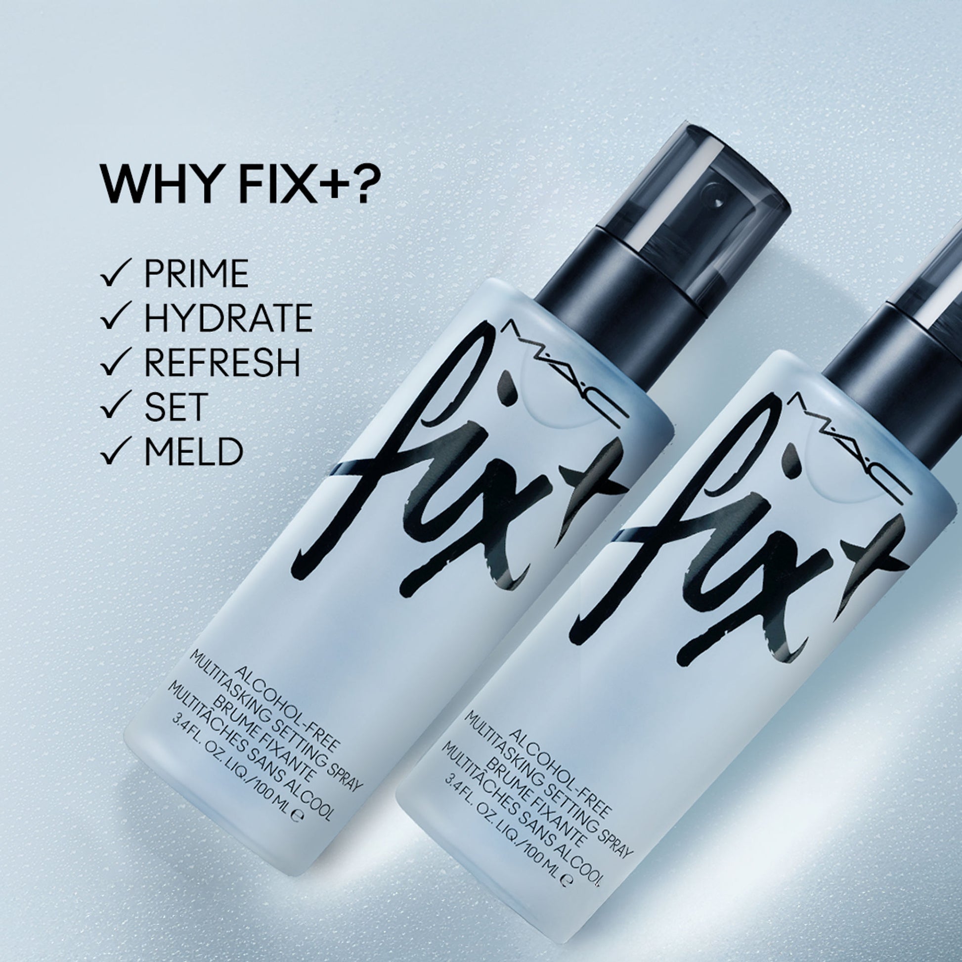 M.A.C Prep + Prime Fix+ (Alcohol Free) Setting Spray - Original (Makeup Fixer) With Green Tea