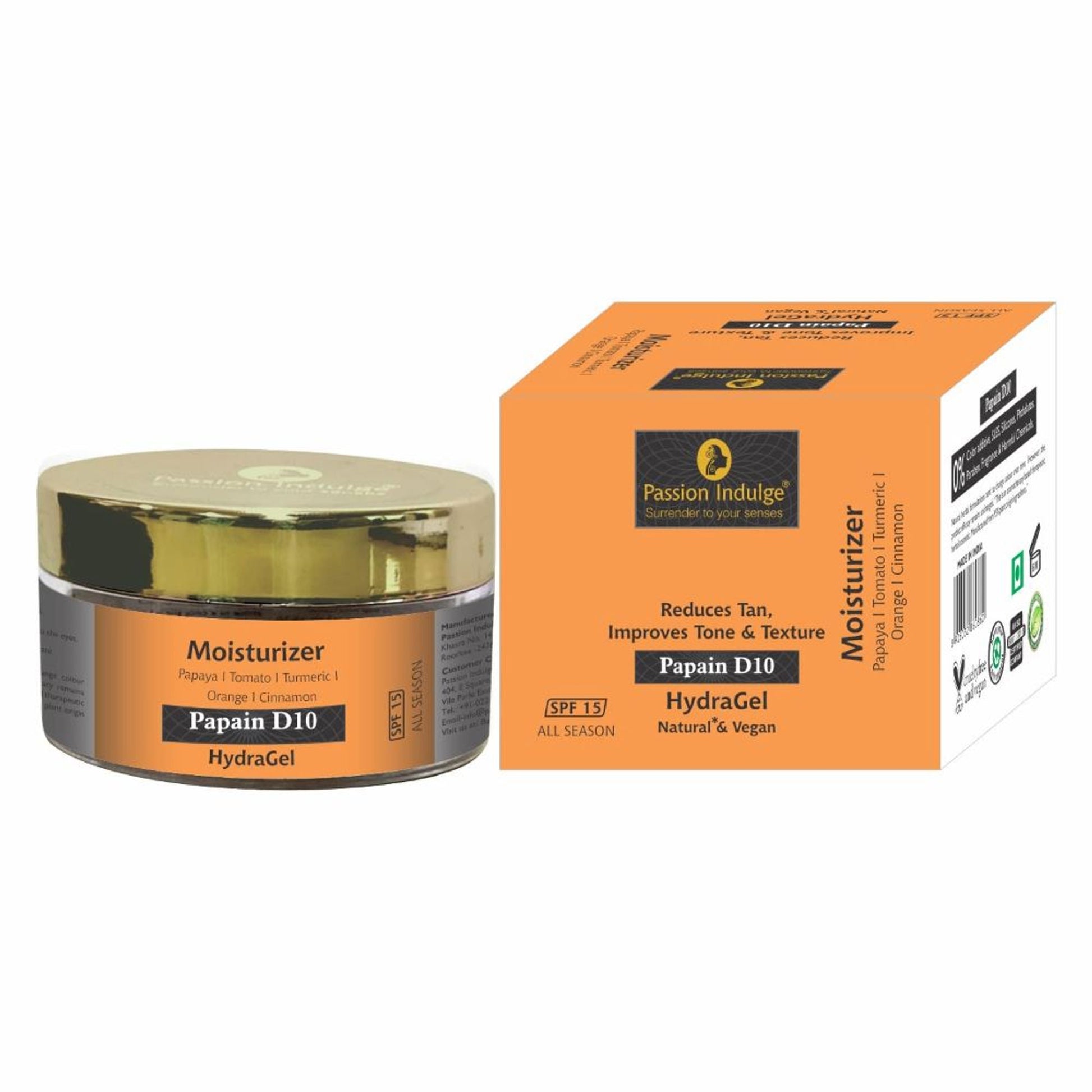 Passion Indulge Papain D10 Hydra Gel Natural & Vegan Moisturizer