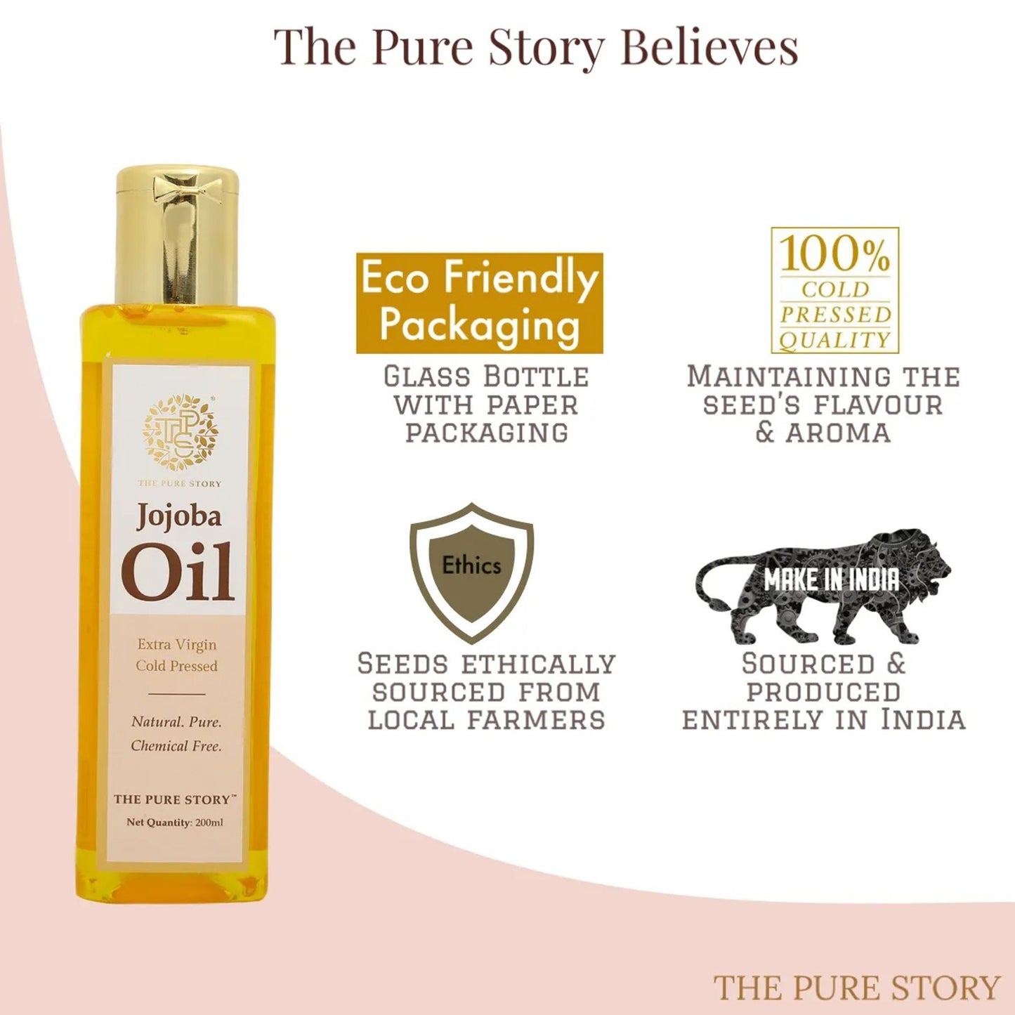 The Pure Story Natural Cold Pressed Jojoba Oil for Hair & All Body parts