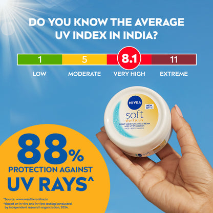 NIVEA Soft Face Moisturizer Daily UV Light Moisurising Day cream with SPF 15