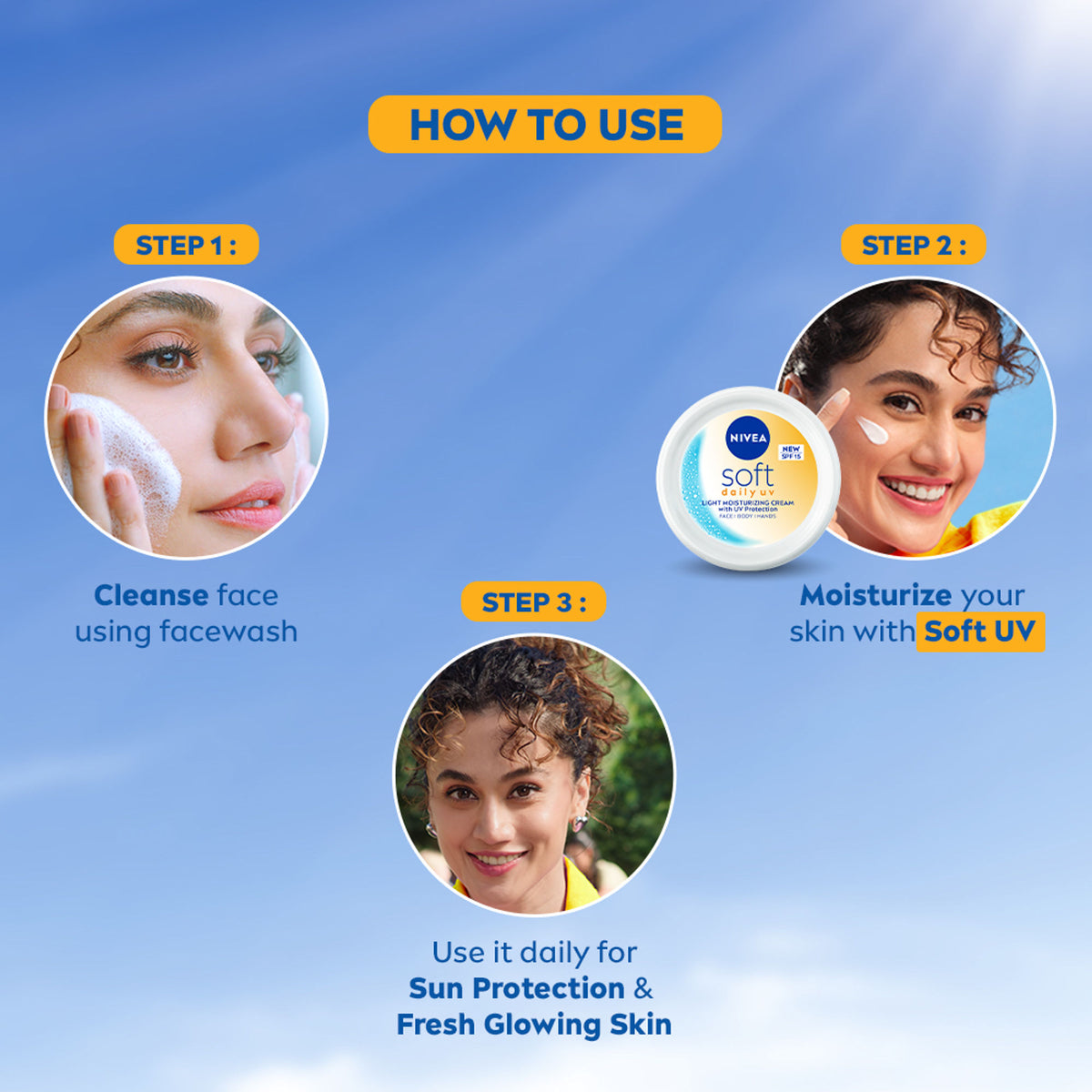NIVEA Soft Face Moisturizer Daily UV Light Moisurising Day cream with SPF 15
