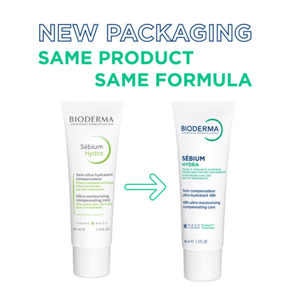 Bioderma Moisturizer Sebium Hydra for Oily, Acne-Prone Skin with Ceramides for 24H Hydration