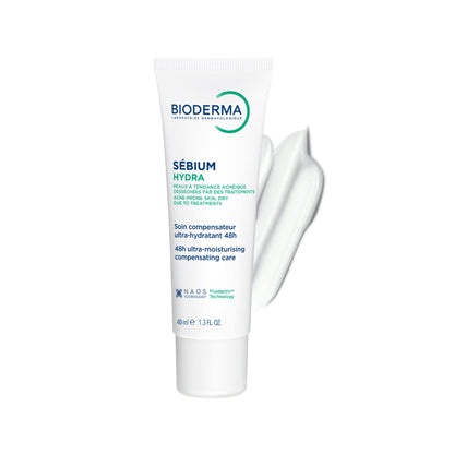 Bioderma Moisturizer Sebium Hydra for Oily, Acne-Prone Skin with Ceramides for 24H Hydration
