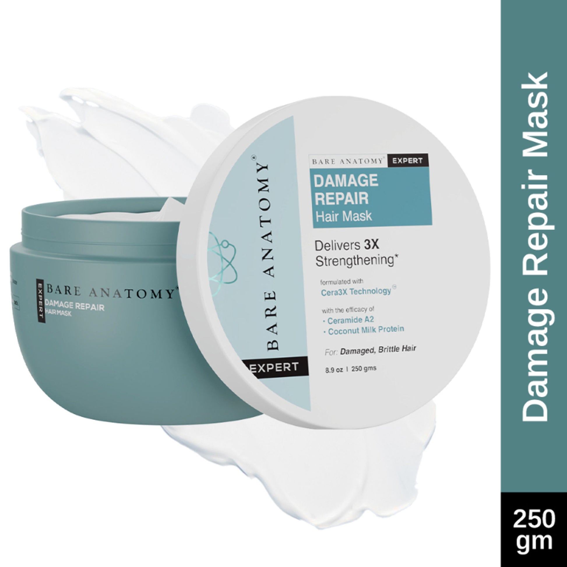 Bare Anatomy Damage Repair Hair Mask Hair Mask For Dry & Frizzy Hair with Coconut Milk Protein