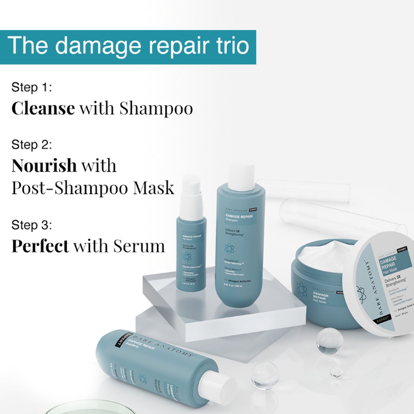 Bare Anatomy Damage Repair Hair Mask Hair Mask For Dry & Frizzy Hair with Coconut Milk Protein