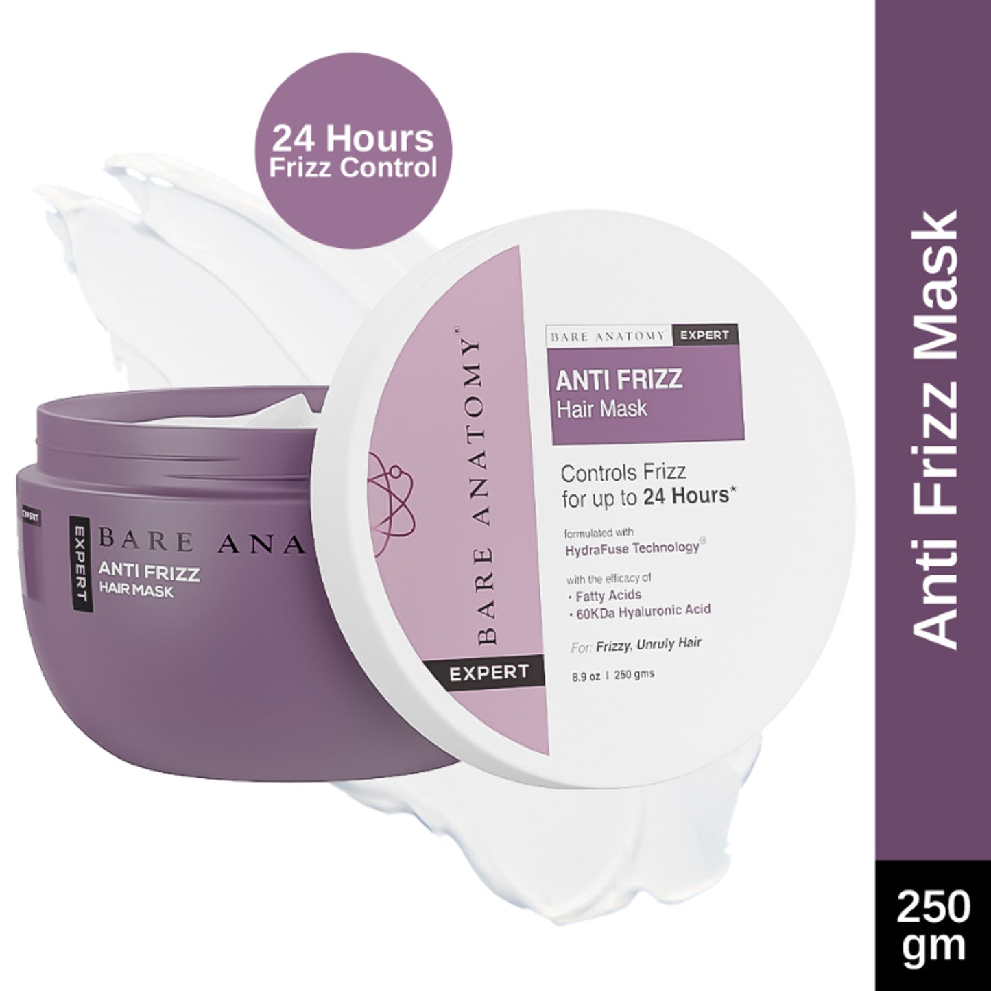 Bare Anatomy Anti Frizz Hair Mask Hair Mask For Dry & Frizzy Hair with Hyaluronic Acid