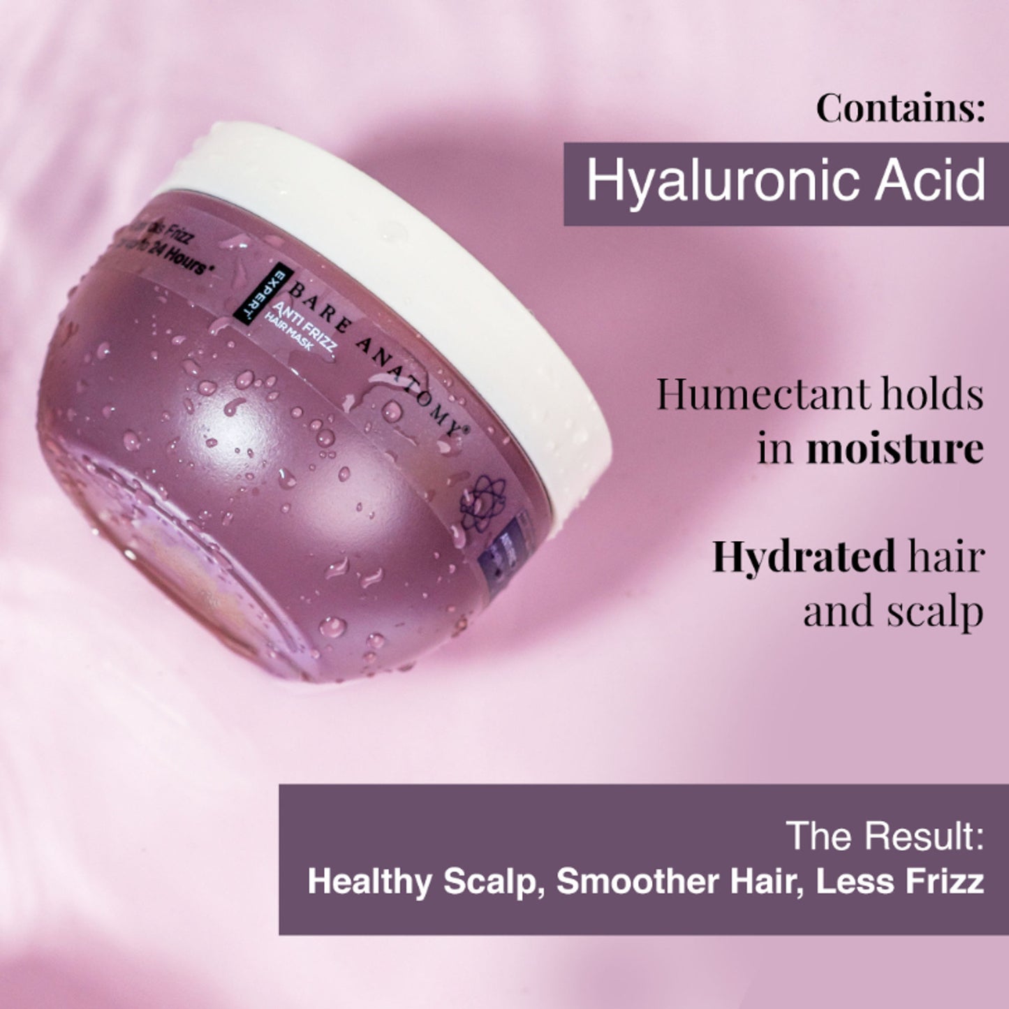 Bare Anatomy Anti Frizz Hair Mask Hair Mask For Dry & Frizzy Hair with Hyaluronic Acid