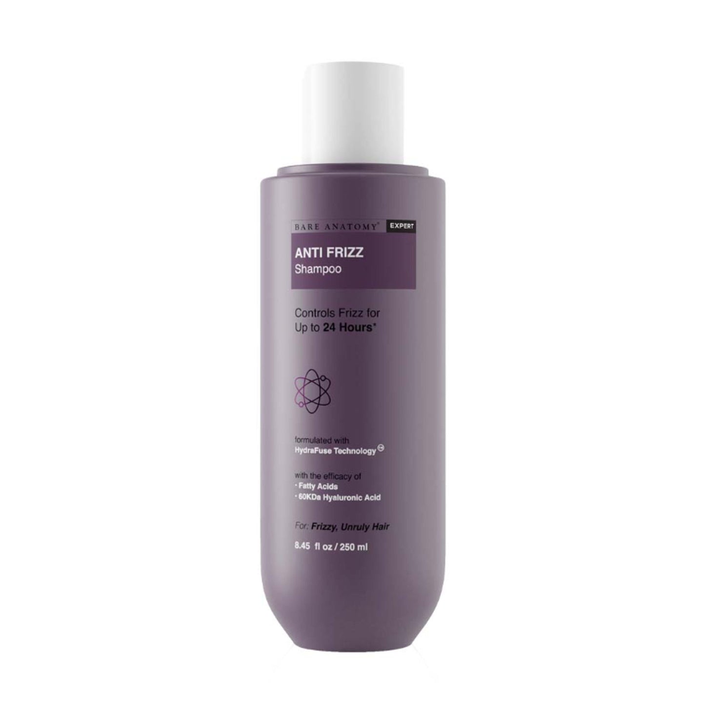 Bare Anatomy Anti Frizz Shampoo 24 Hours Frizz Control Hyaluronic Acid Paraben & Sulphate Free
