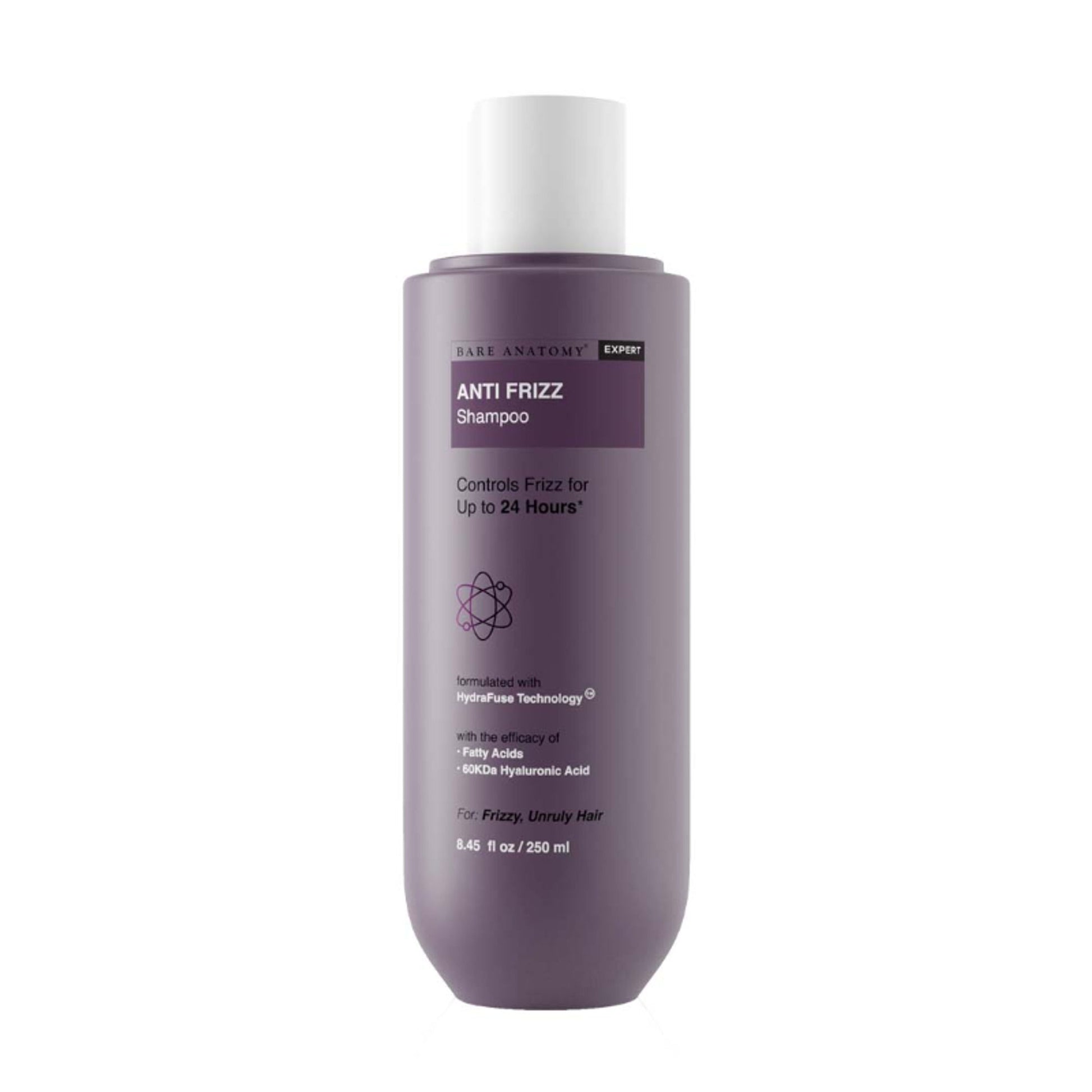 Bare Anatomy Anti Frizz Shampoo 24 Hours Frizz Control Hyaluronic Acid Paraben & Sulphate Free