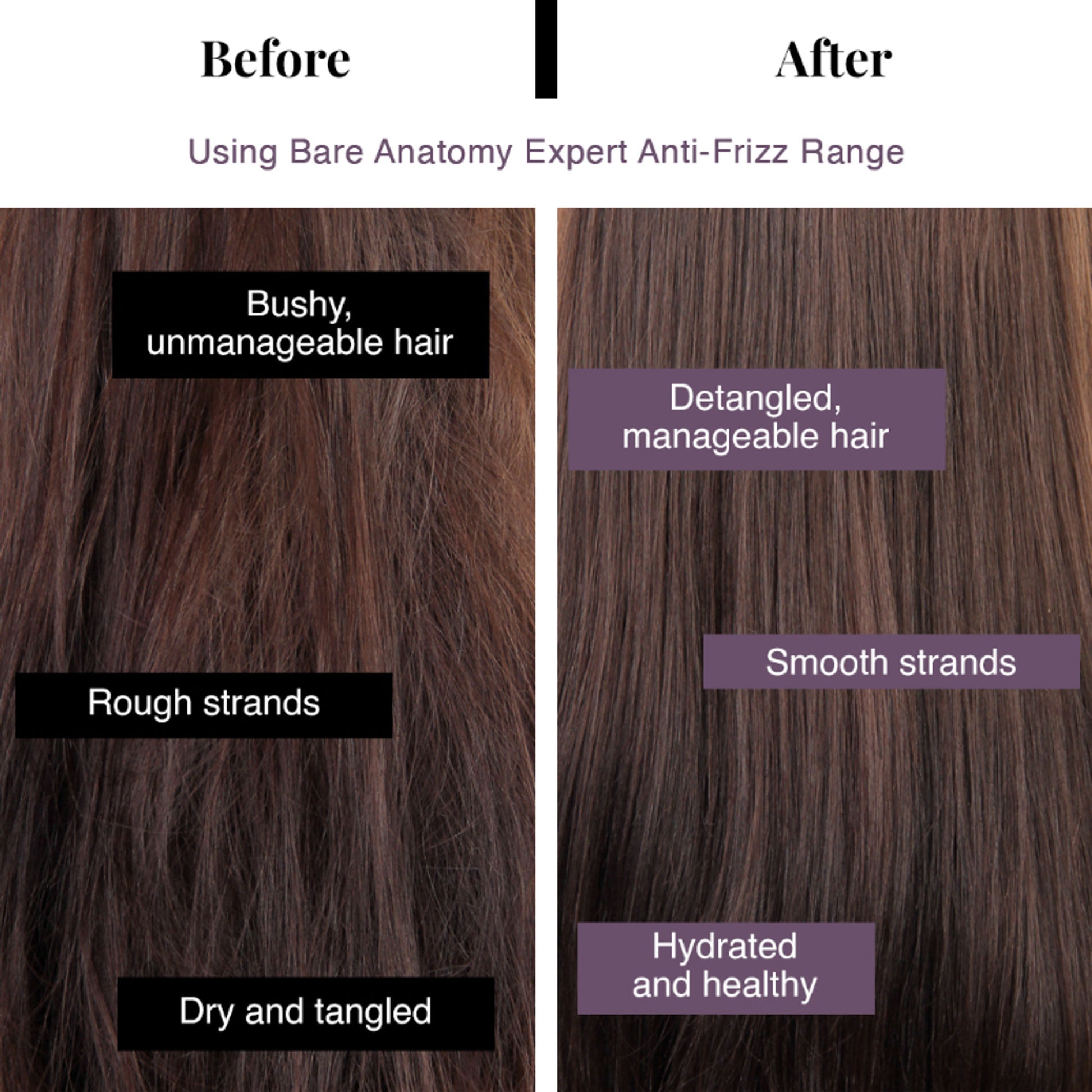 Bare Anatomy Anti Frizz Shampoo 24 Hours Frizz Control Hyaluronic Acid Paraben & Sulphate Free