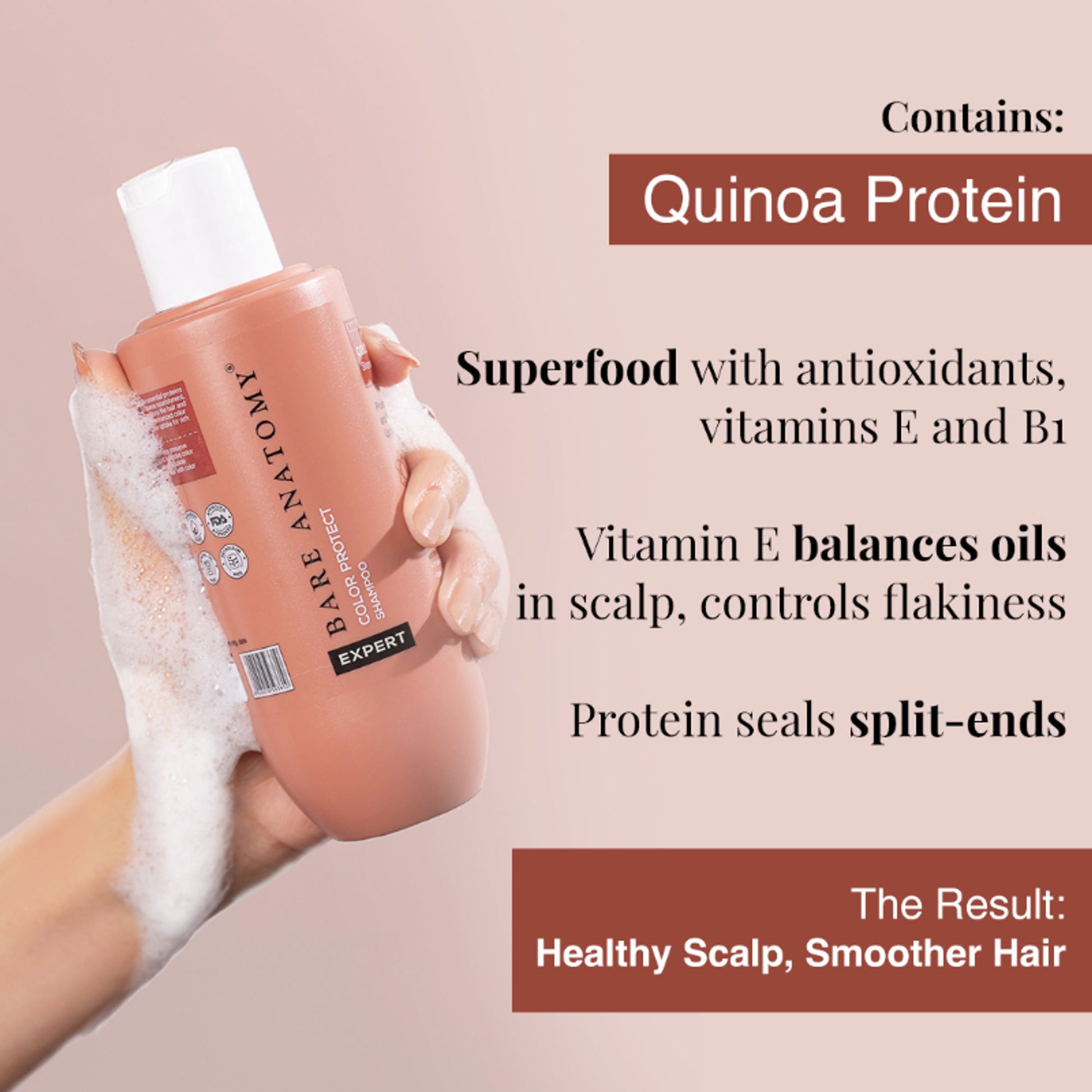 Bare Anatomy Hair Color Protect Shampoo, 8 Week Hair Colour Retention Shampoo for Dry & Frizzy Hair