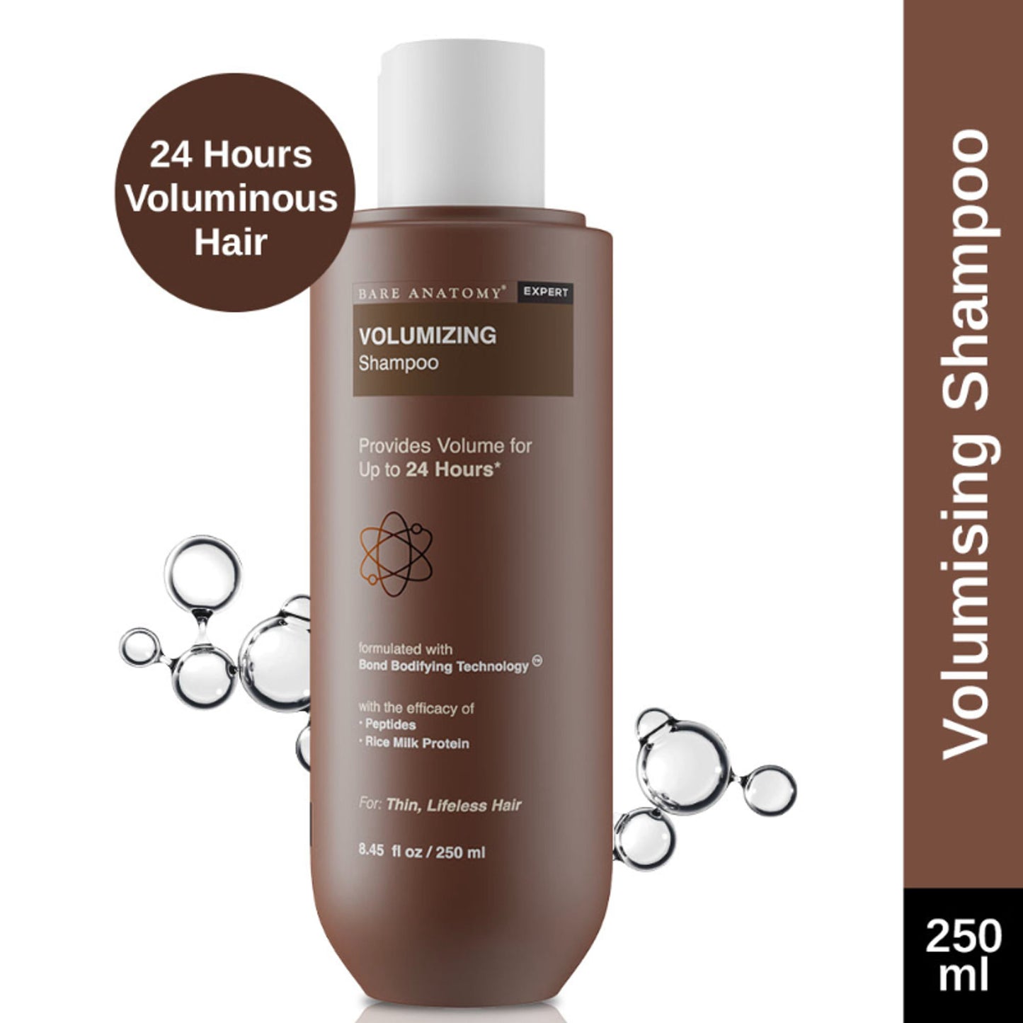Bare Anatomy Volumizing Shampoo with Peptides & Rich Milk Protein for Thin & Flat Hair